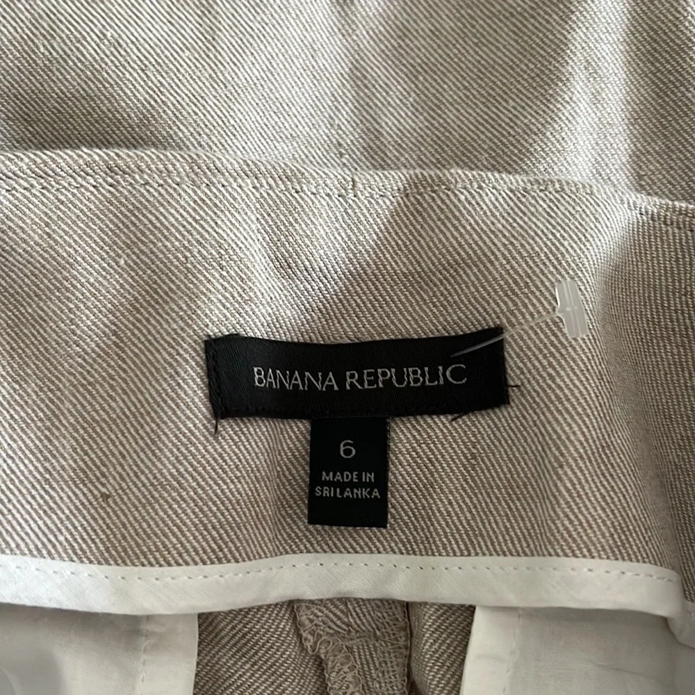 Banana Republic Women’s High Waisted Linen Cotton Pants with Tie Belt